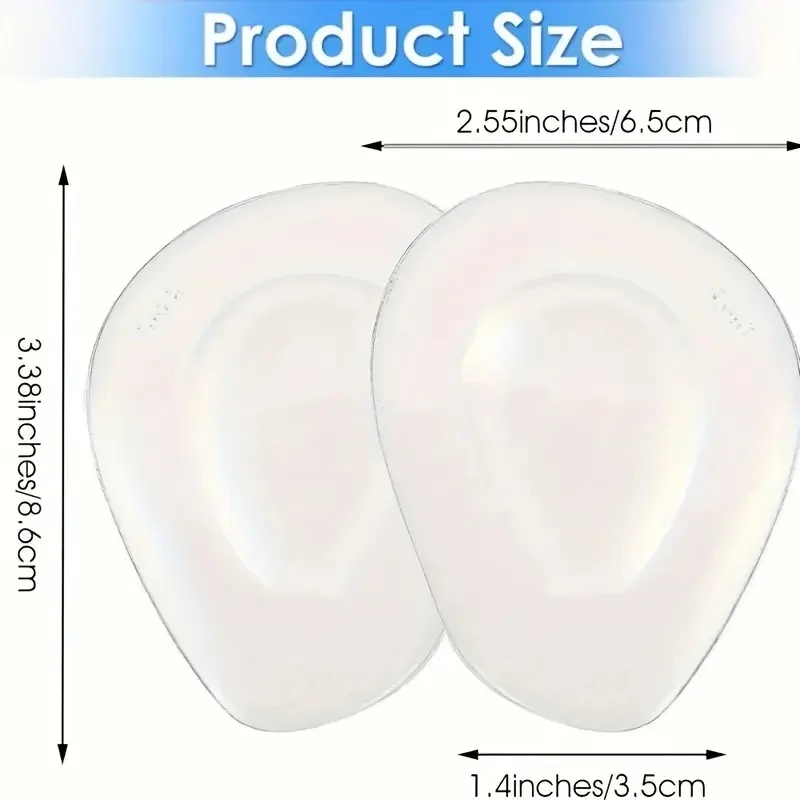 앞발 쿠션 젤 패드 4개 - 하이힐을 위한 재사용 가능한 앞발 패드로 발 압력을 완화하고 미끄럼 방지 충격 패드