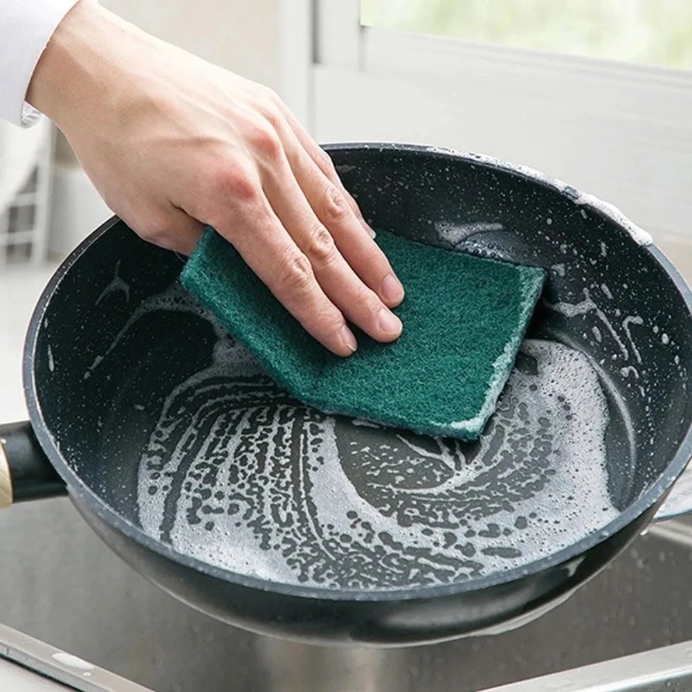 5/10 Pcs New Double Sided Scouring Pads Anti-scratch Reusable Scrub Pads Cleaning Oil Washable Dish Cloth Non-Stick Pans