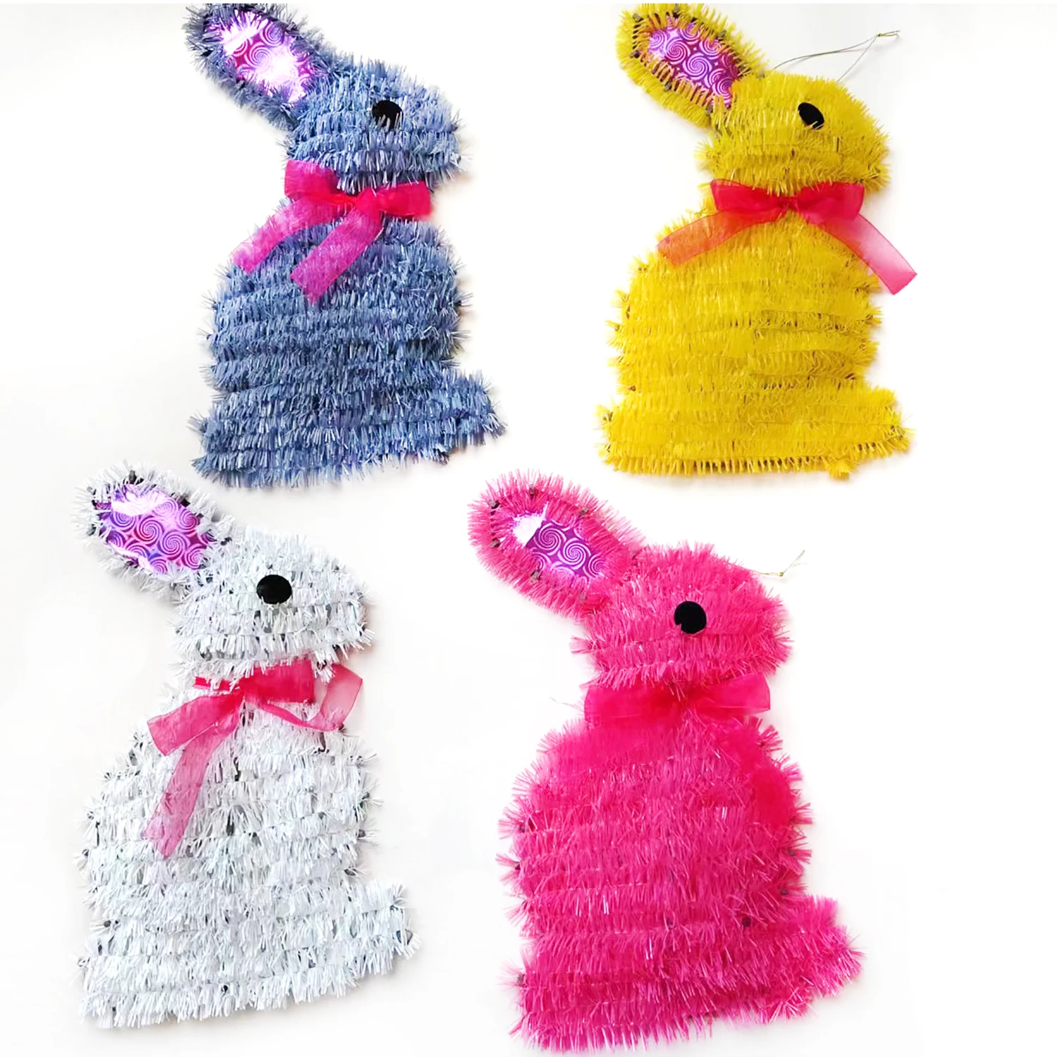 

Easter Rabbit tinsel decoration Easter tinsel garland ornament Easter decortaion
