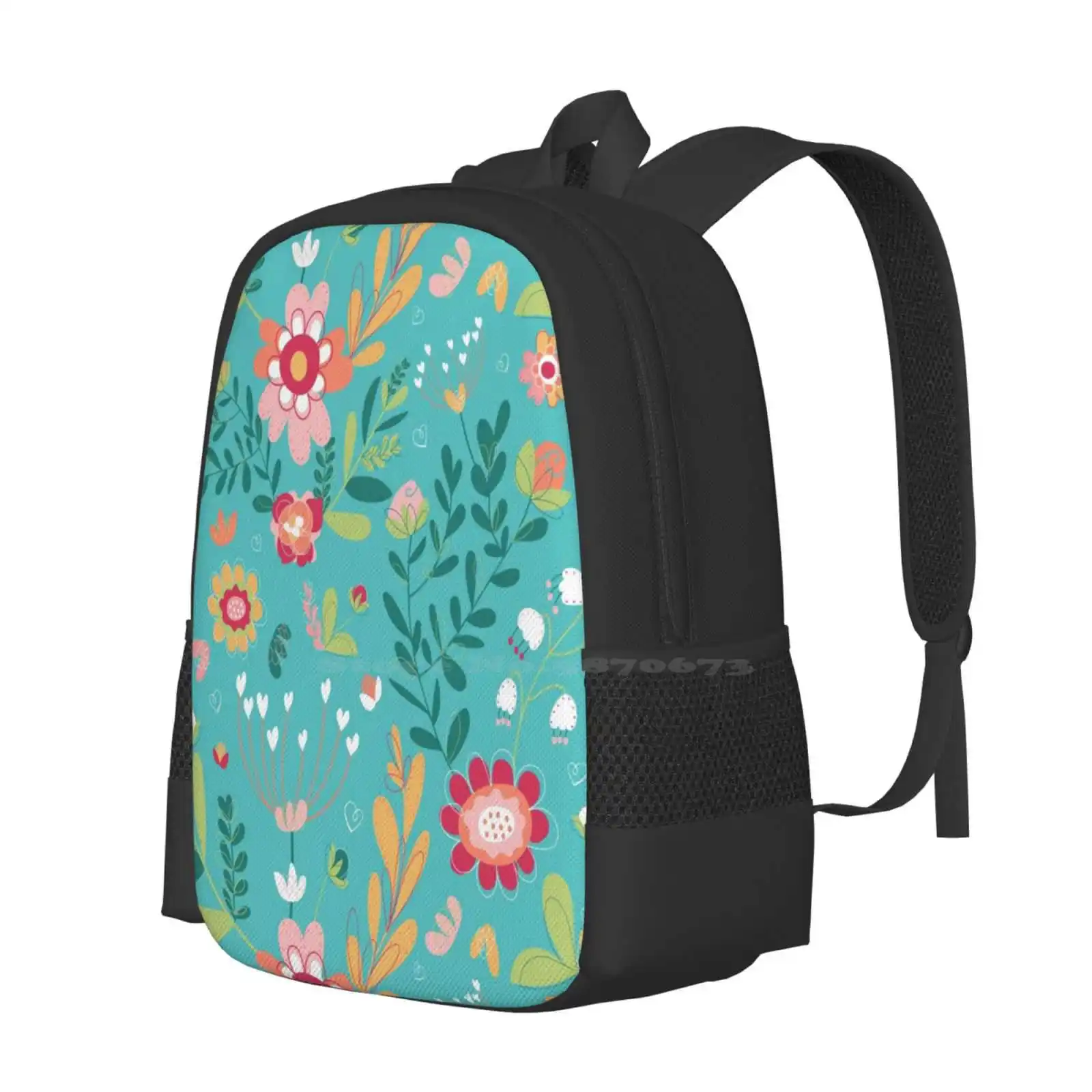 Mochila con estampado Floral turquesa, bolso de moda, bonito, verde azulado, naturaleza femenina, gran oferta