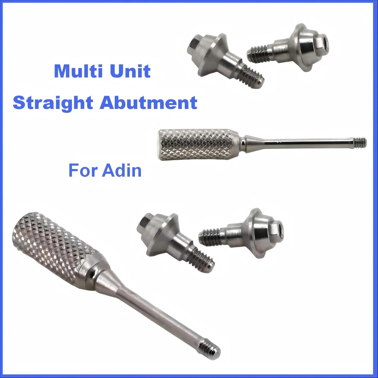 Precision Dental Implant Multi Unit Straight Abutment Set Compatible with Adin System Titanium Prosthetic Surgical Component