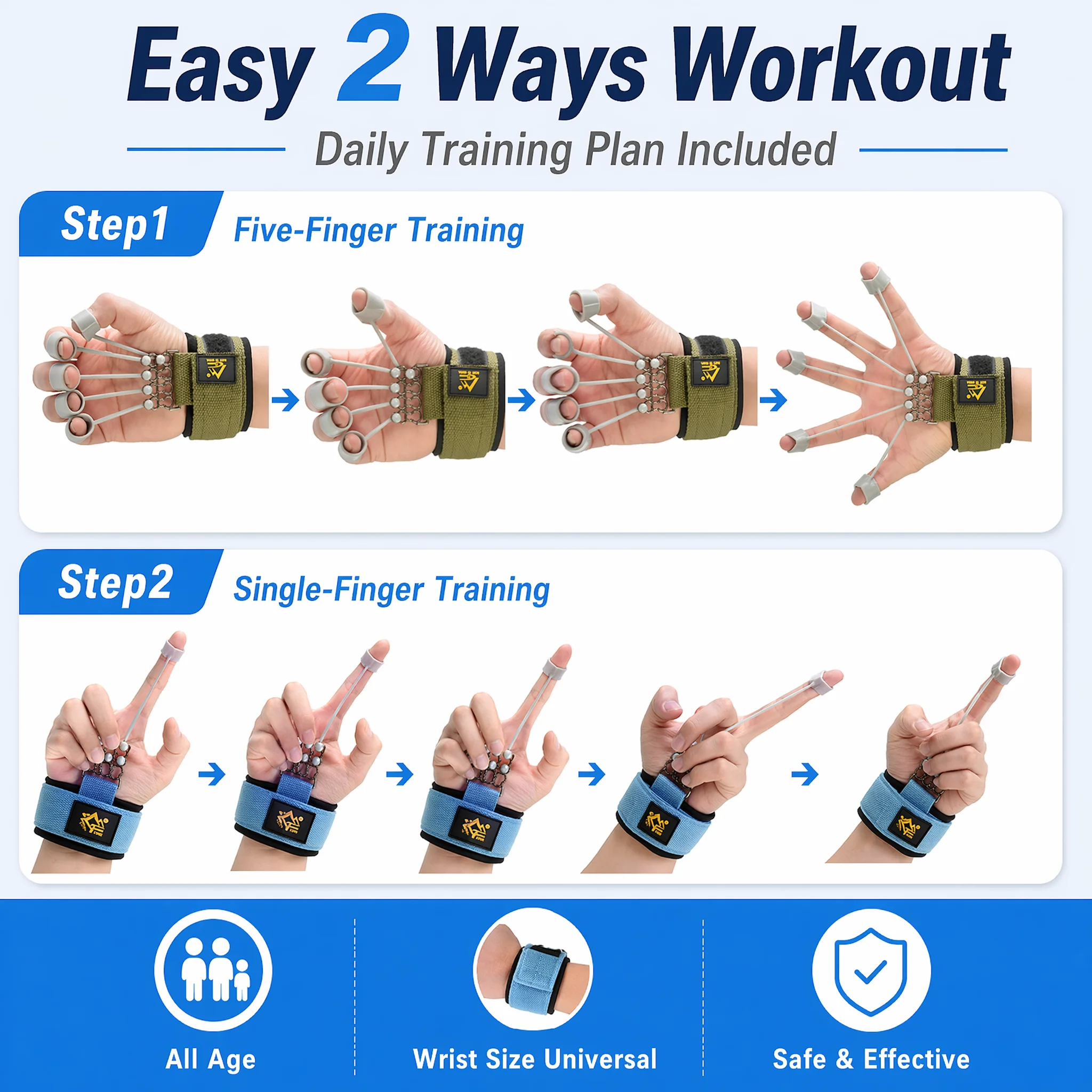 Finger Hand Grip Exerciser Silicone Finger Extension Trainer Wrist Finger Strength Training Tool Hand Rehabilitation Fitness - view 6