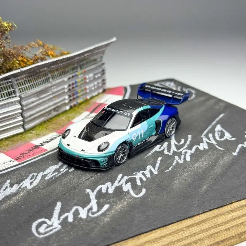 hkm-1-64-ポルシェ-911-992-gt3-r-レンスポーツ-ダイキャストカーモデル-合金製シミュレーションコレクション-おもちゃ-男の子向けギフト-ペティーヤー