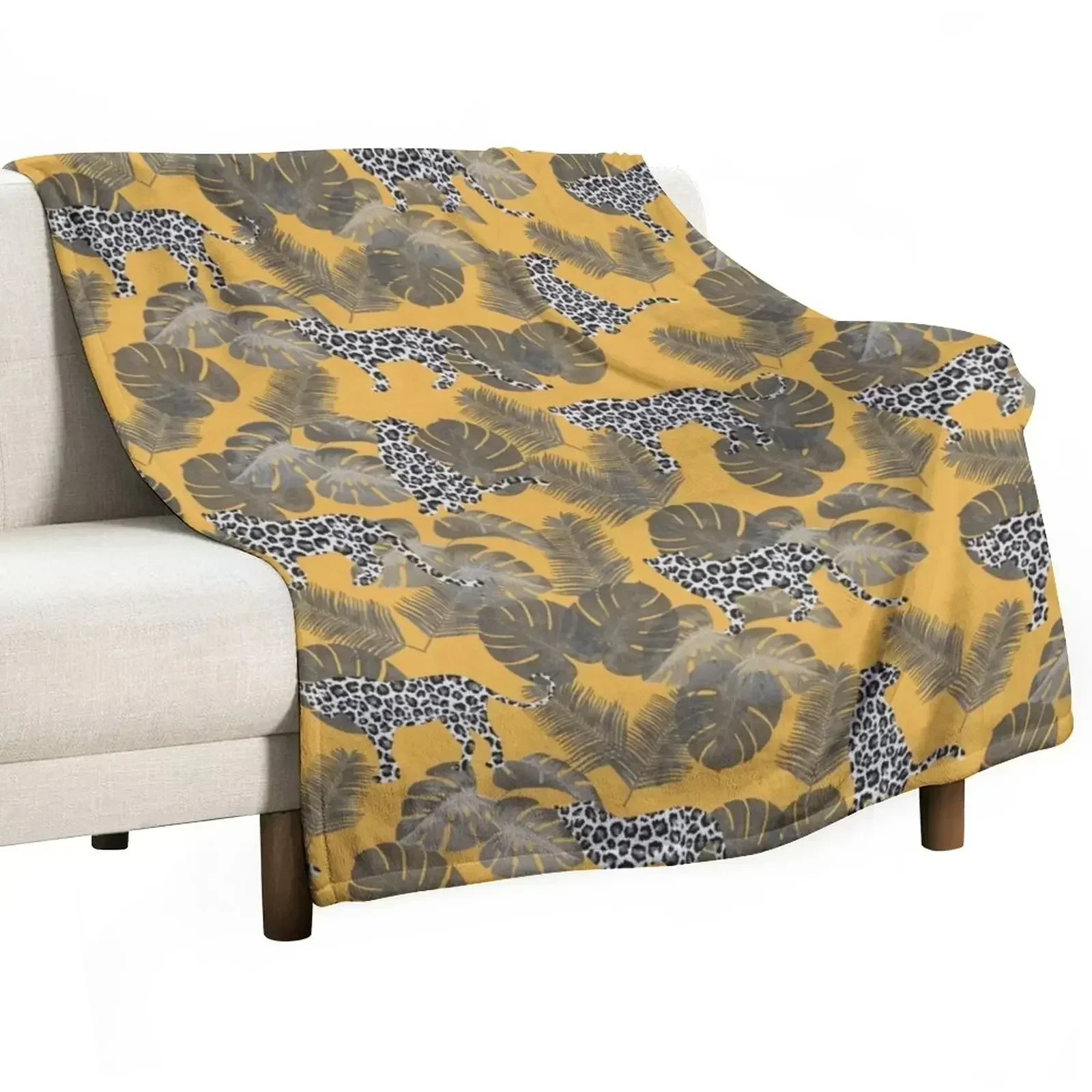 

Cheetah yellow mustard pattern Throw Blanket Decorative Throw Decorative Beds christmas decoration Bed linens Blankets