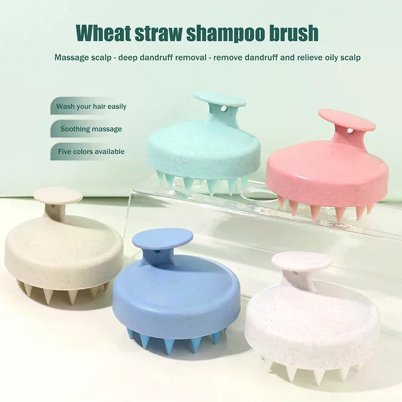 

Hair Wash Brush TPE+Wheat Straw Hair Wash Brush Head Brush Scalp Stop Itch Scratching Comb Massage Brush Hairdressing Tool