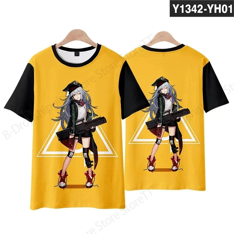 أنيمي لعبة الفتيات المواجهة ثلاثية الأبعاد تي شيرت مطبوع الرجال النساء موضة المتضخم قصيرة الأكمام بلايز تيز الاطفال الهيب هوب الكرتون التي شيرت جديد #2