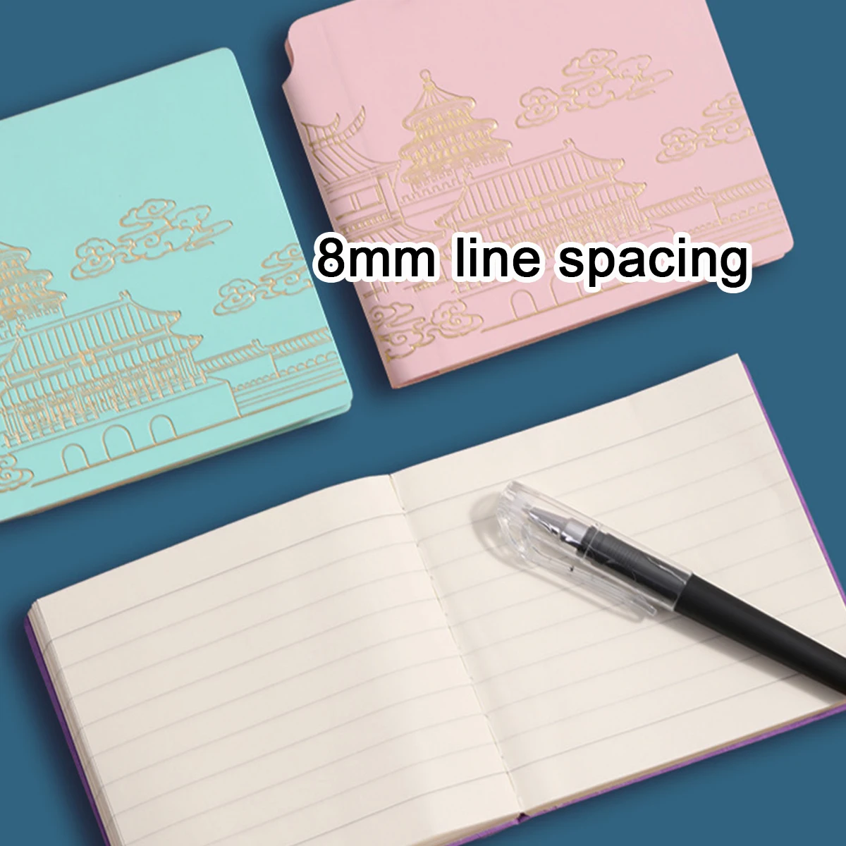 (Can Engrave Logo) Small Square Leather Handbook, Pocket Notebook, Student Notepad, Blank/Grid/Lined Pages, Memo, Excerpt Book