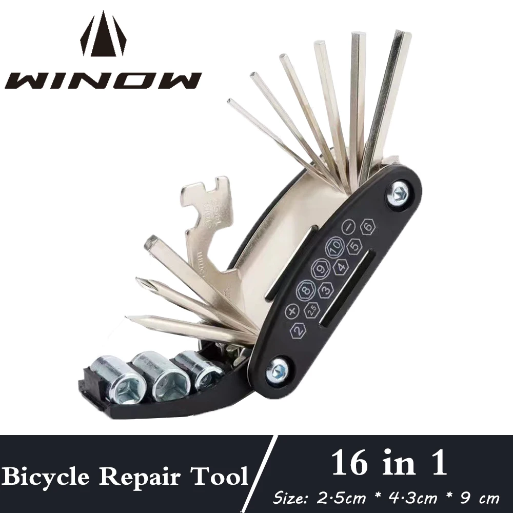

Winow 16 in 1 Mountain Bike Portable Socket Multipurpose Wrench Bicycle Multi Tool Screwdriver Motorcycle Bicycle Repair Tools