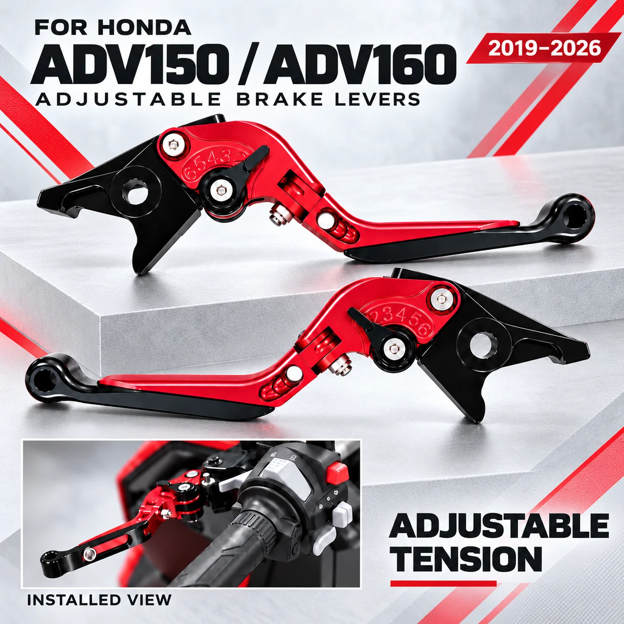 Motorcycle Aluminum Alloy Folding Extendable Brake Levers for Honda ADV150 ADV160 Motorcycle Handlebar Replacement Accessories