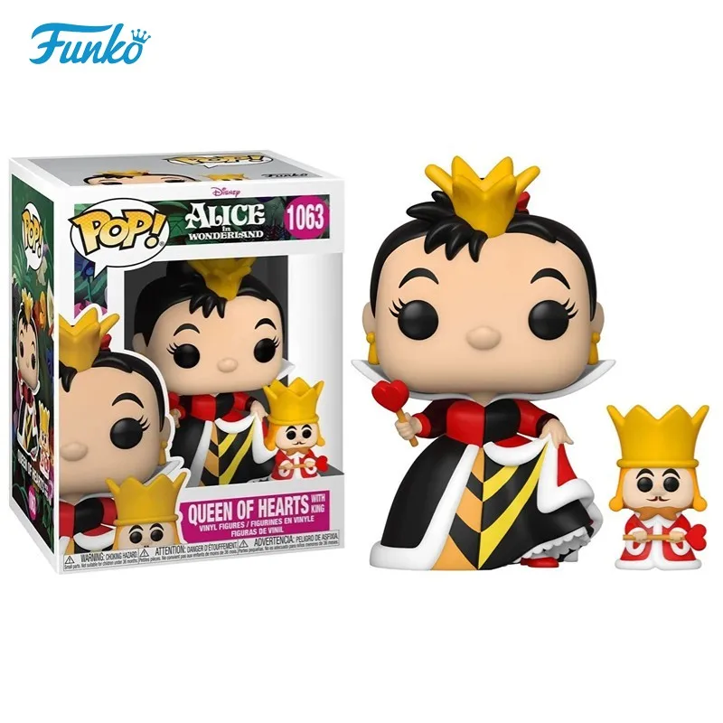 Funko pop estatueta de vinil alice no país das maravilhas rainha dos corações rei coleção figura de ação ornamentos de mesa