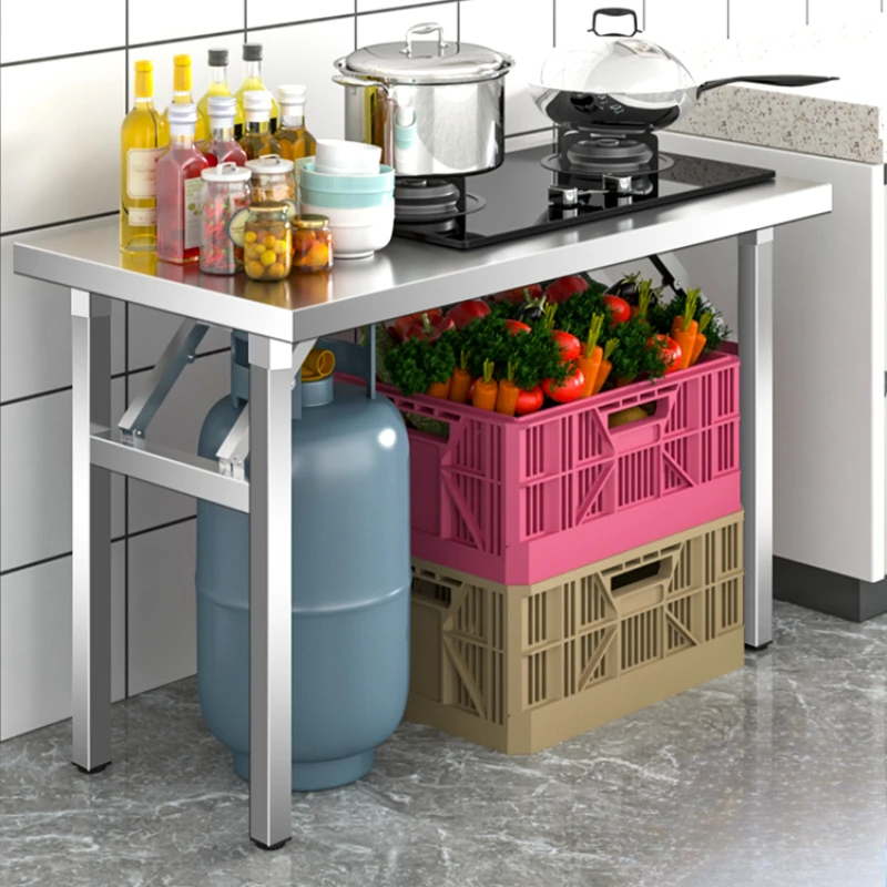 متعددة الوظائف الفولاذ المقاوم للصدأ طاولة قابلة للطي سميكة المحمولة في الهواء الطلق طاولة تخييم السوق الليلي كشك طاولة الشواء