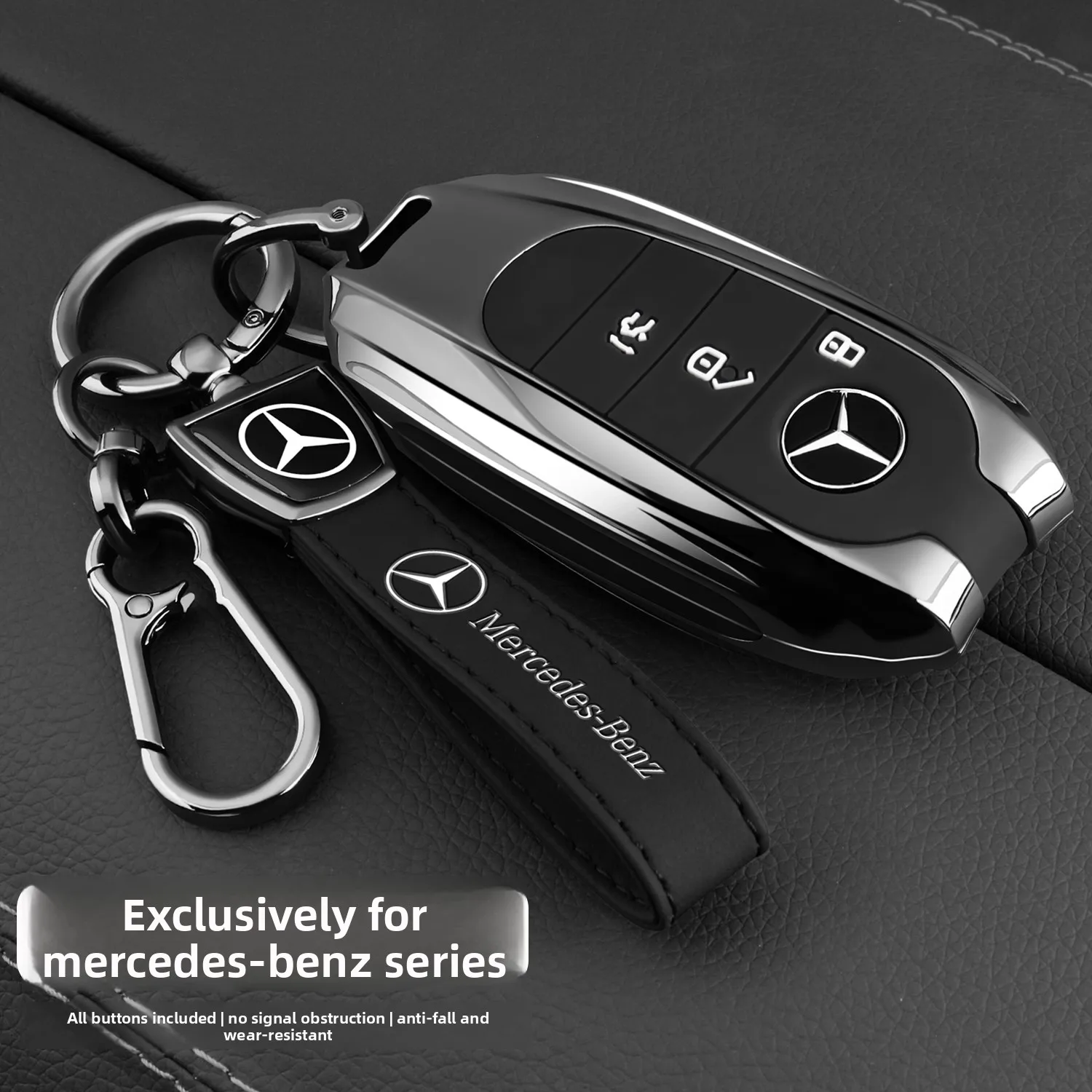 FOR New Mercedes-Benz E300L Key Cover for GLC300L, C260L, C200L, S400, E350eL Car Clip Shell
