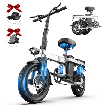 400W motor, foldable adult electric bicycle, maximum speed of 25km/h, front rear mechanical disc brakes, handlebar accelerator,
