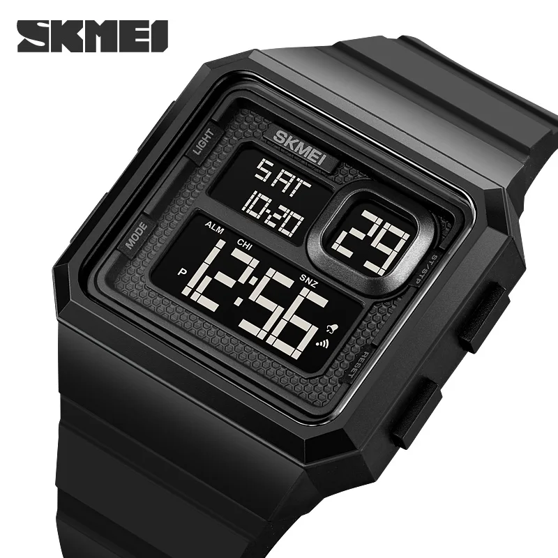 SKMEI Countdown LED Light Digital Wristwatches Outdoor Military Sport Watches Mens 5Bar Waterproof Alarm Clock reloj hombre