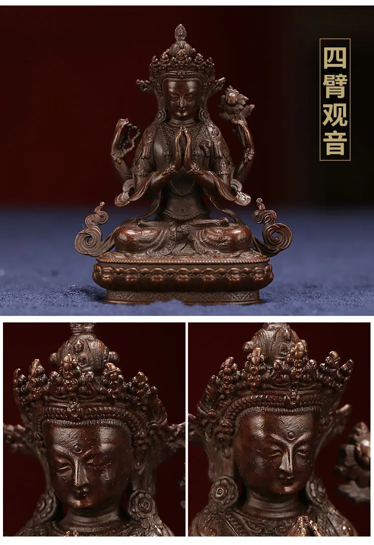 Buddhist pocket Travel Carry-on Accompanying talisman bless safety good luck Handmade Guanyin Avalokitesvara Buddha statue