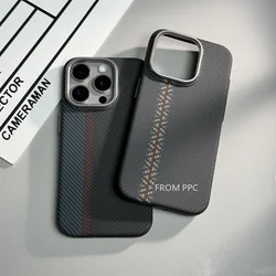 Carbon Fibre for MagSafe Cover Case for iPhone 17 16 15 14 Pro Max Wireless Charging Magnetic Phone Shell Camera Ring Hard Coque
