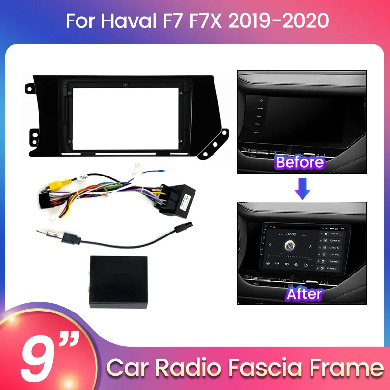 

Double 2 Din Car Radio Fascia for Haval F7 F7X 2019-2020 Stereo Panel Dash Mounting Installation Trim Kit Frame Bezel