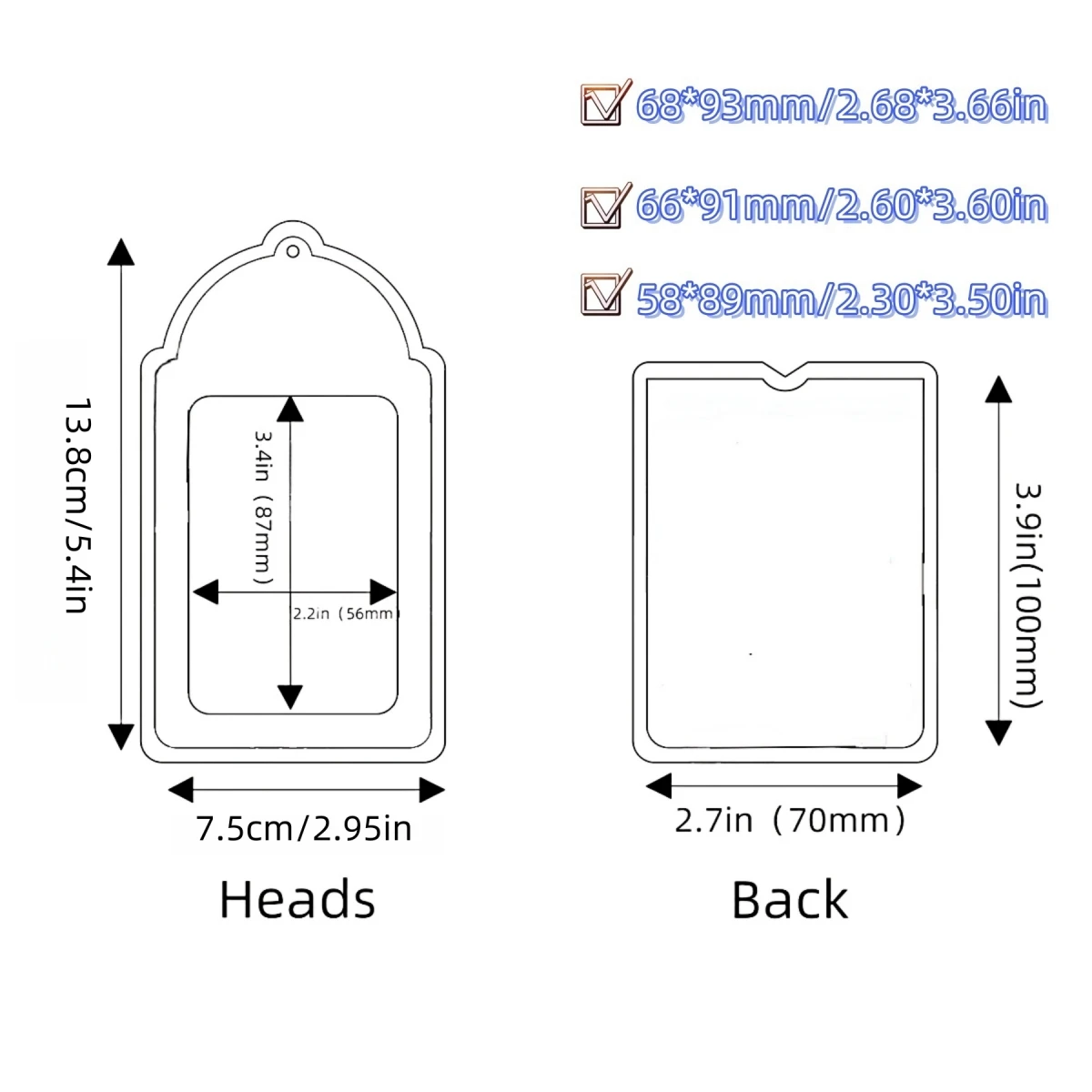Angel Wing Pattern Combination Card Holder Series, 3-3.5-Inch Photo Card Storage Display Folder, Celebrity Small Card Collection