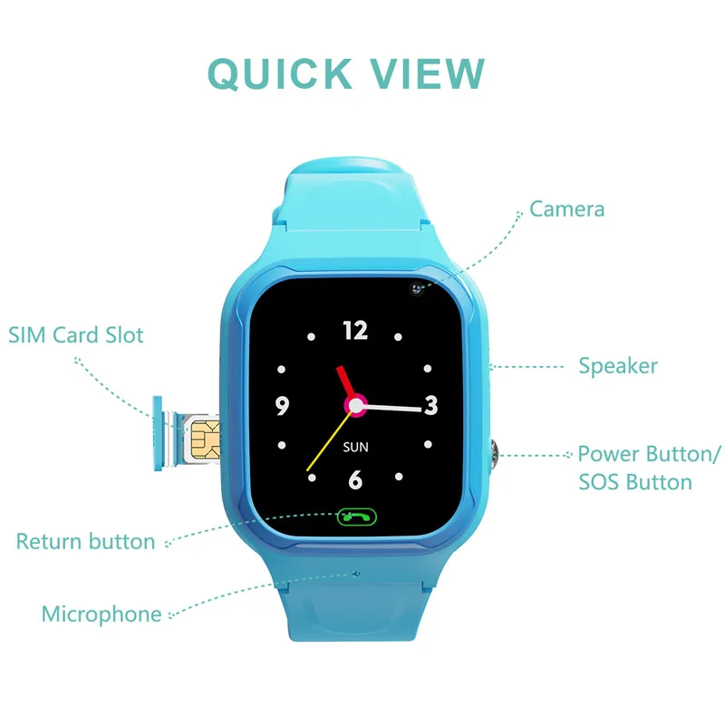 Smart Phone Watch WIFI LBS SOS Location Video Call Chat Remote Monitor IP67 Waterproof Children 4G Kids Clock Christmas Gifts