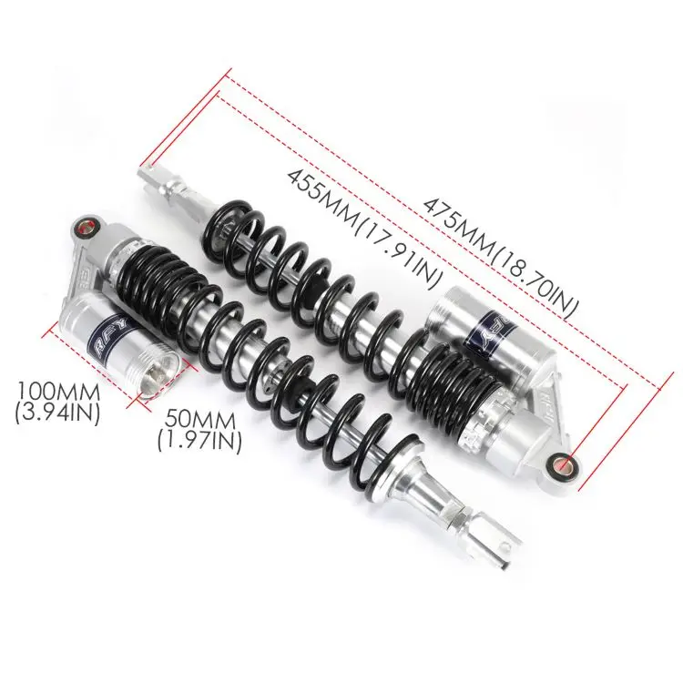 RFY  8mm spring 455MM  motorcycle shock absorbers suspension for Honda Yamaha Suzuki kawasaki Quad ATV