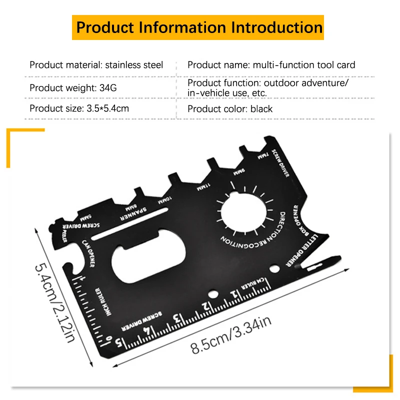 7 X 4.5 X 0.2Cm Pocket Tool Credit Card 11 In 1 Portable Outdoor Camping Survival Multi-Tool Tourism Выживание Equipment