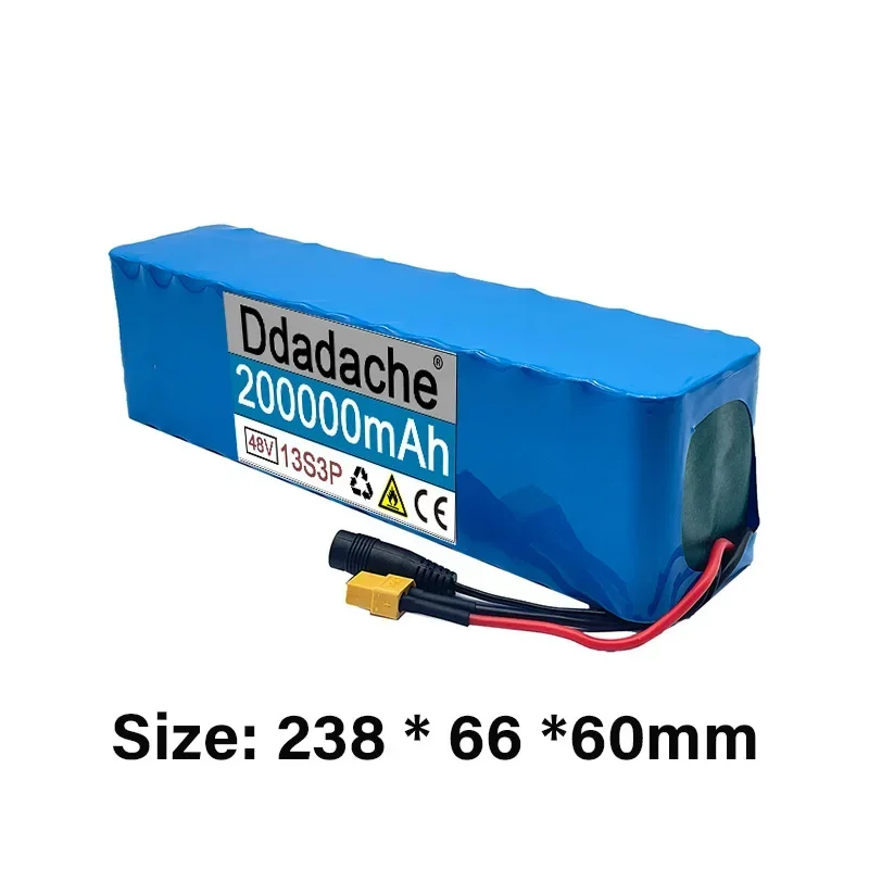 New48V 200000mAh 20000W13S3P XT60 48VLithiumlonBattery Pack 200Ah for54.6vE-bike Electric Bicycle Scooter with BMS