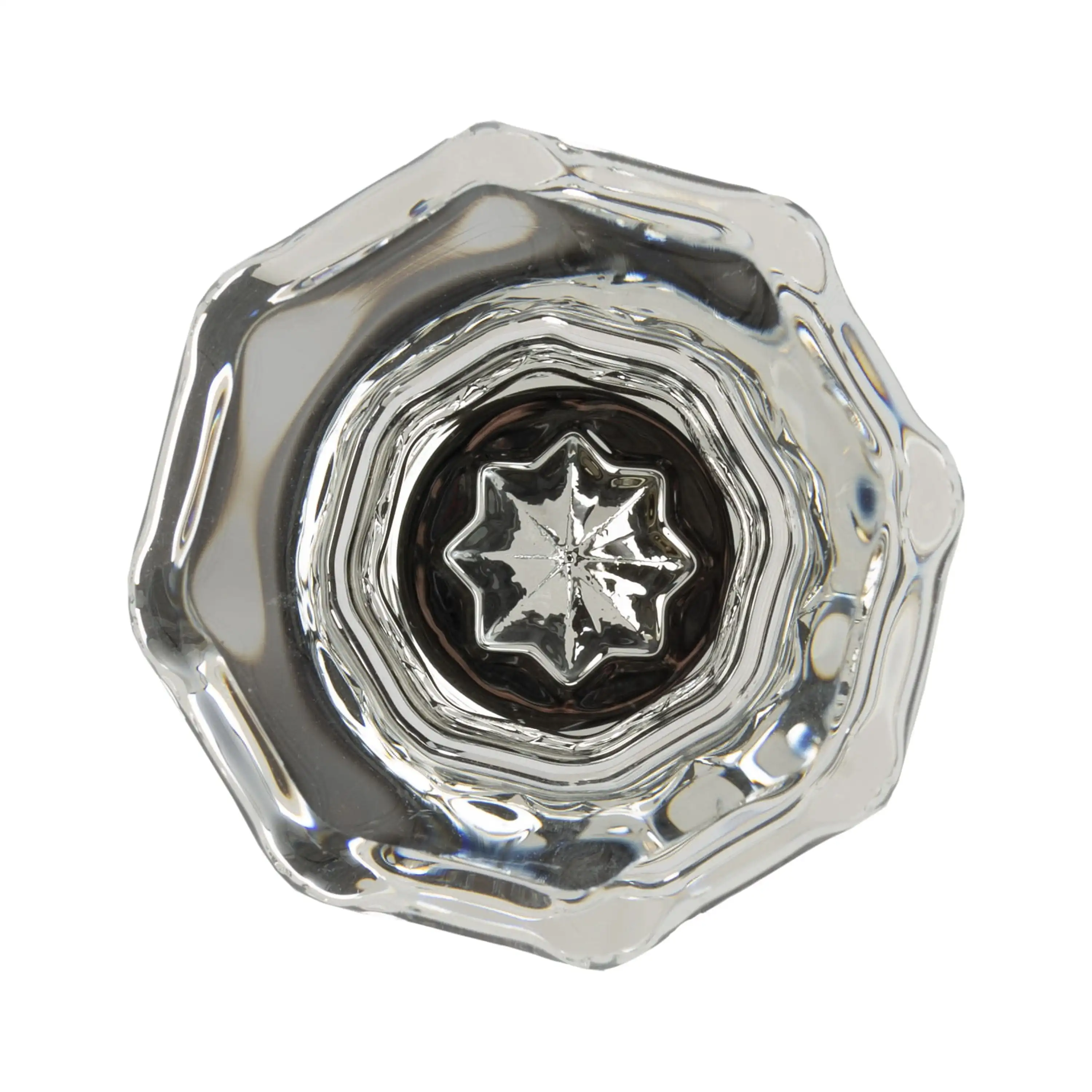 1-7/16 (36mm) Clear Glass Geometric Knob, Oil Rubbed Bronze, 10Pack