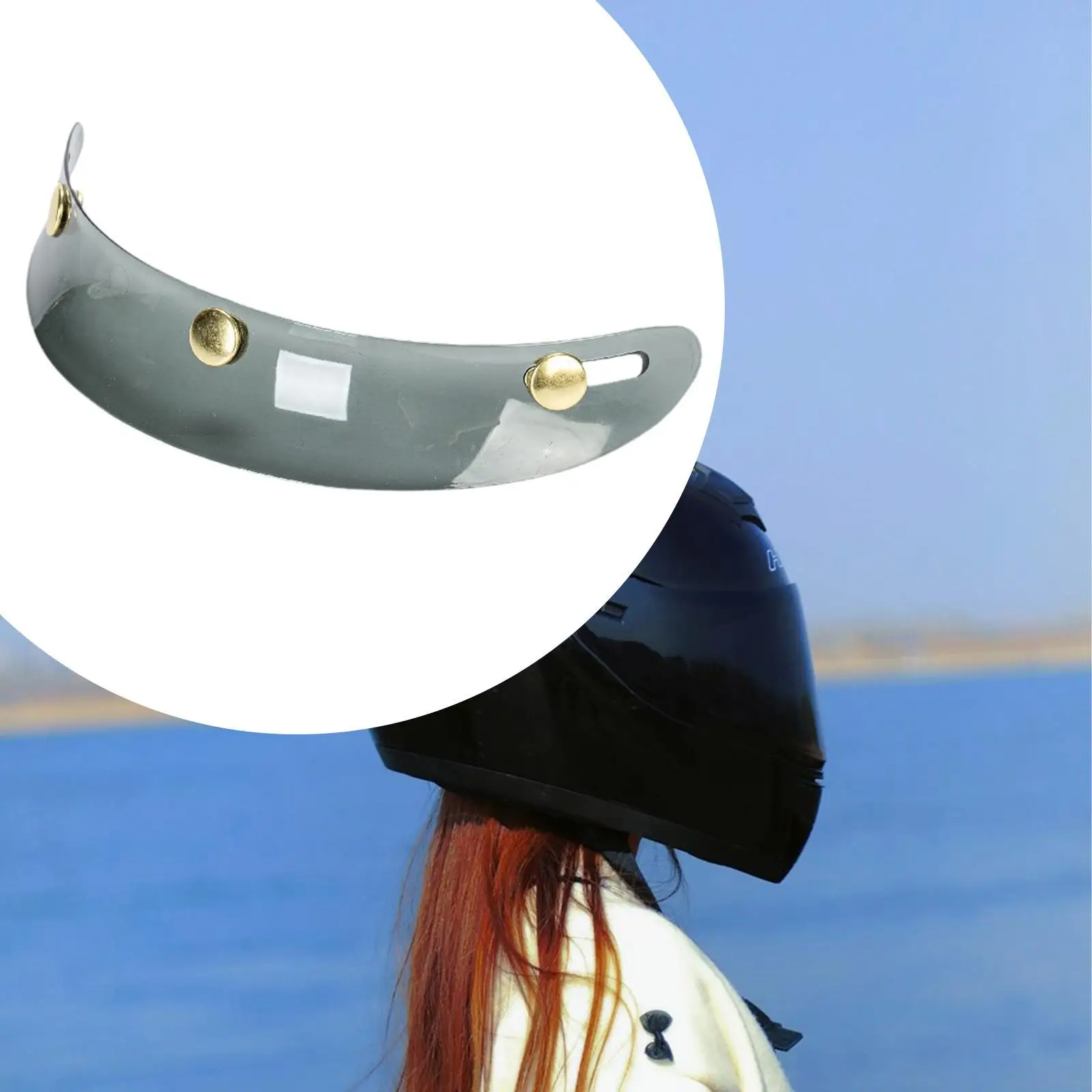 Universal 3 Snap Helmet Visor Sun Shade Peak Shield for Motorcycle Half Helmet Accessories