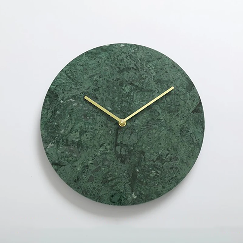 Nordic Art Wall Clock Modern Design Natural Marble Clocks Metal Kitchen Living Room Luxury Silent Watches Bedroom Decoration W