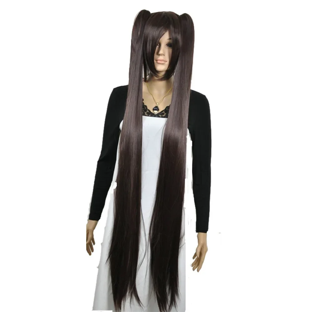 StrongBeauty kadın Cosplay Peruk Çift at kuyruğu Uzun Düz Saç Modeli 2 Klipsli Sentetik Isıya Dayanıklı Fiber peruk
