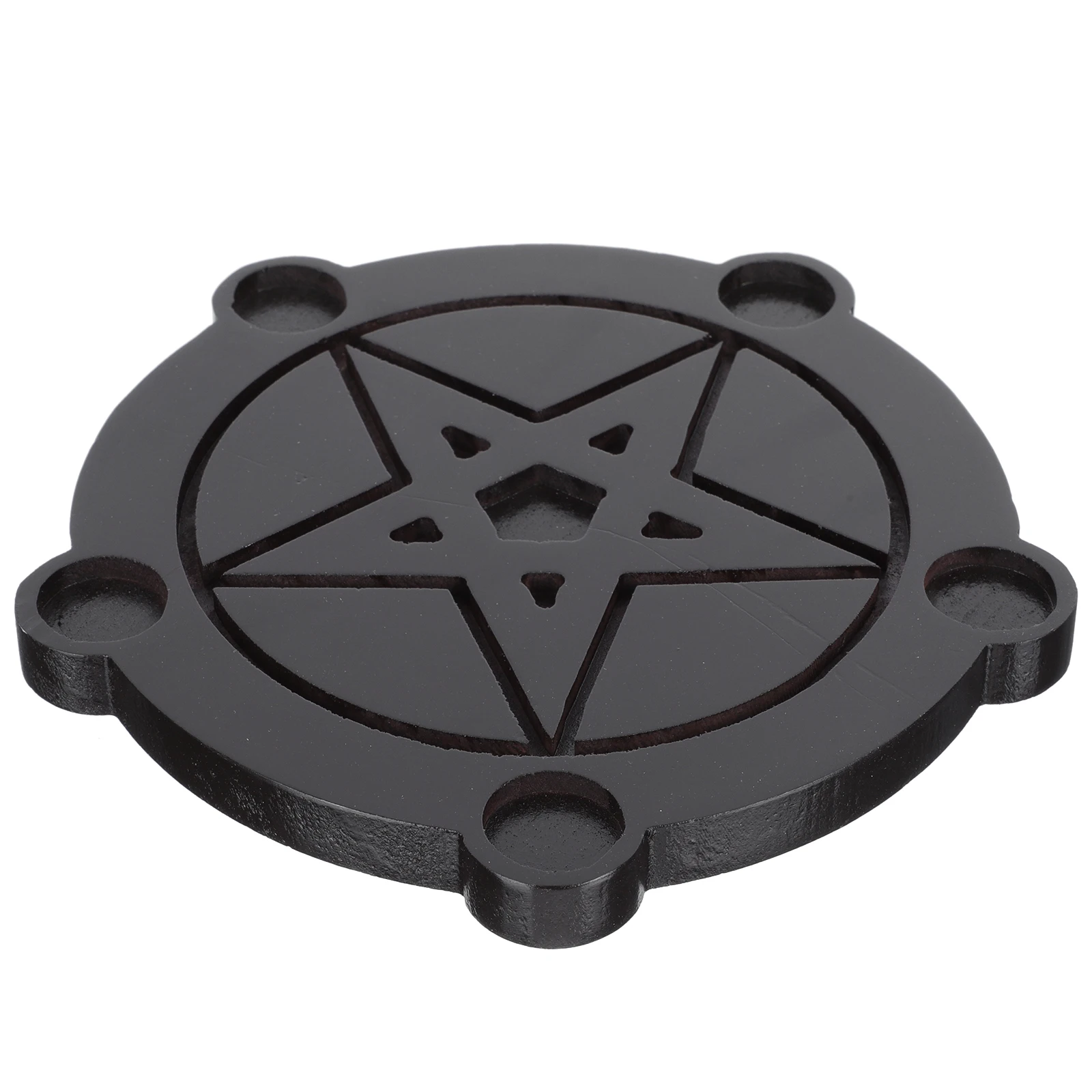 

Wooden Pentagram Altar Plate C Holder Star Design Ritual Decor Desktop Sacrifice Prop
