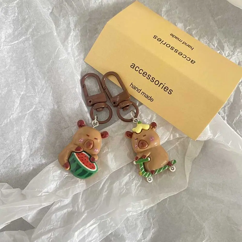 Novo Kawaii capivara chaveiro dos desenhos animados aqua golfinho pingente criativo chaveiro