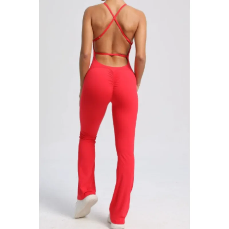 

Sexy Bodysuit Gym Clothes Women V-back Yoga Suit Sportswear Gym Jersey Camping Yoga Suit One-piece Training Suit