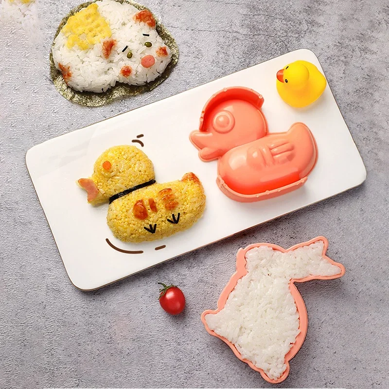 1/4pcs Sushi Mold Maker Sushi Making Kit Cartoon Small Animals Onigiri Rice Ball Mold Kid Packed Lunch Kitchen Tools Accessories