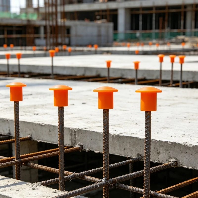 100 Stück Rebars-Endkappen für 3 7er-Stahlstangen, stabil, Konstruktionsschutz, Pilzkopf-Verteidiger B03E – Detail 2