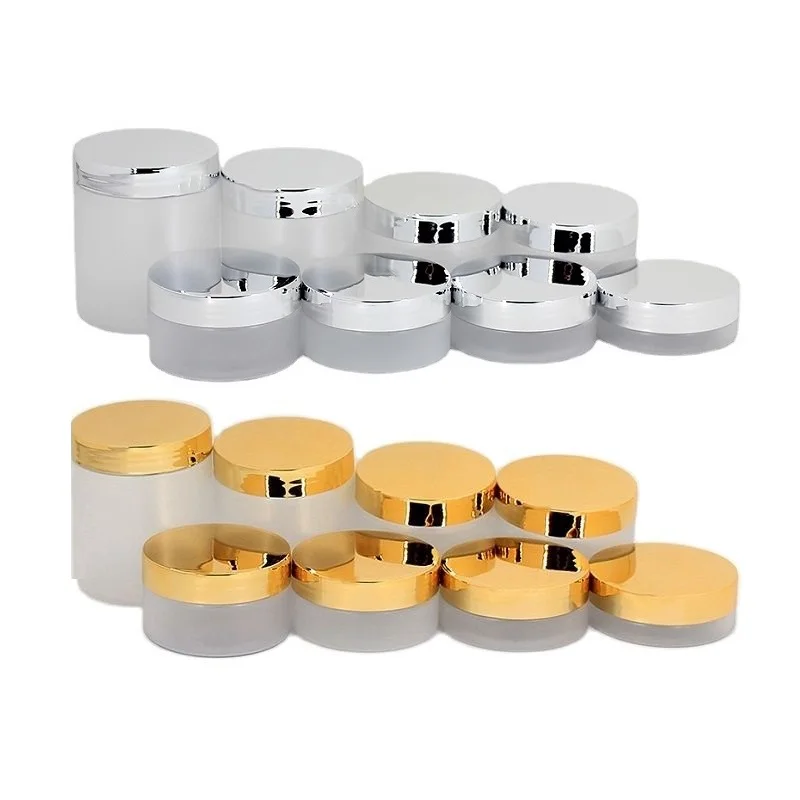 

22pcs Plastic Pot Wide Mouht Bottle Empty Cream Jars 50ml 80ml 100ml 120ml 150ml 200ml 250ml Frost Cosmetic Containers With Lids