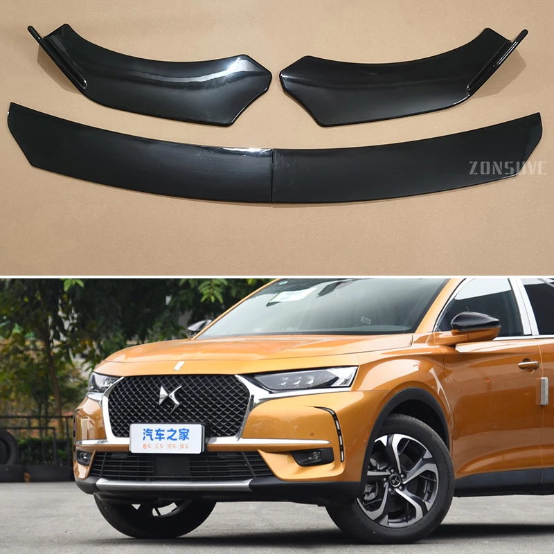

4Pcs Body Kit Accessories Front Bumper Lip Splitter Spoiler For DS 7 2018--2024 Year