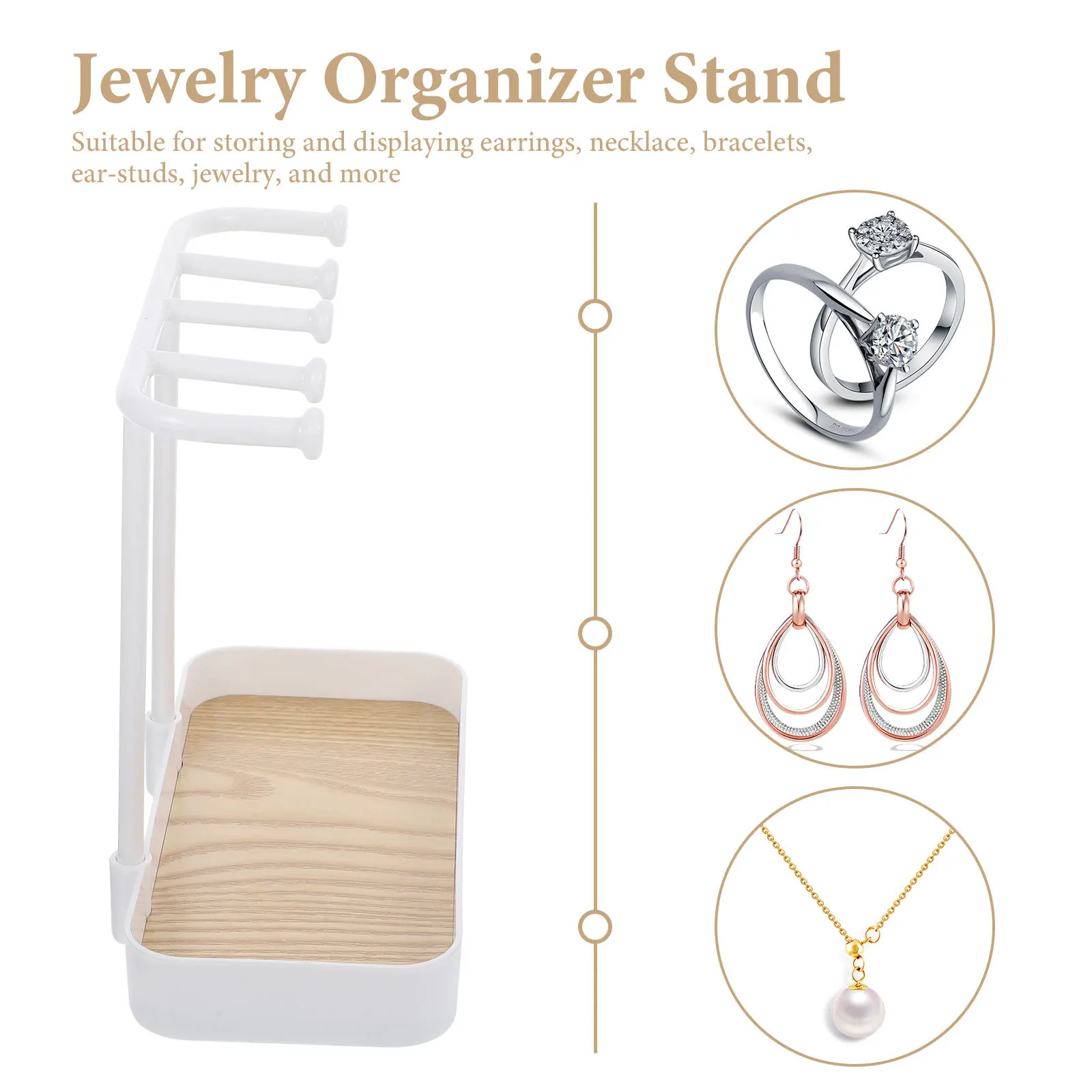 1 قطعة حامل منظم المجوهرات ، رف تخزين سطح المكتب للأقراط والأساور Scrunchies ، عرض حامل مجوهرات الطاولة ، المنزل