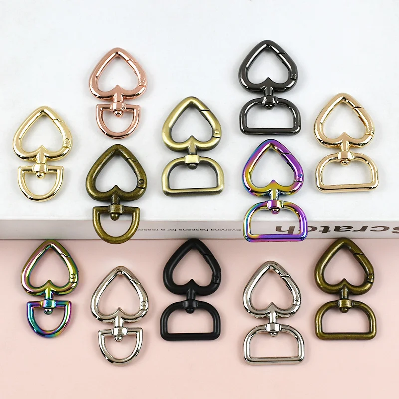 

5/10Pcs 13/20mm Metal Bag Strap Heart Buckle Swivel Clasp Dog Collar Trigger Snap Hooks Handbag Keyring Hangers DIY Accessories