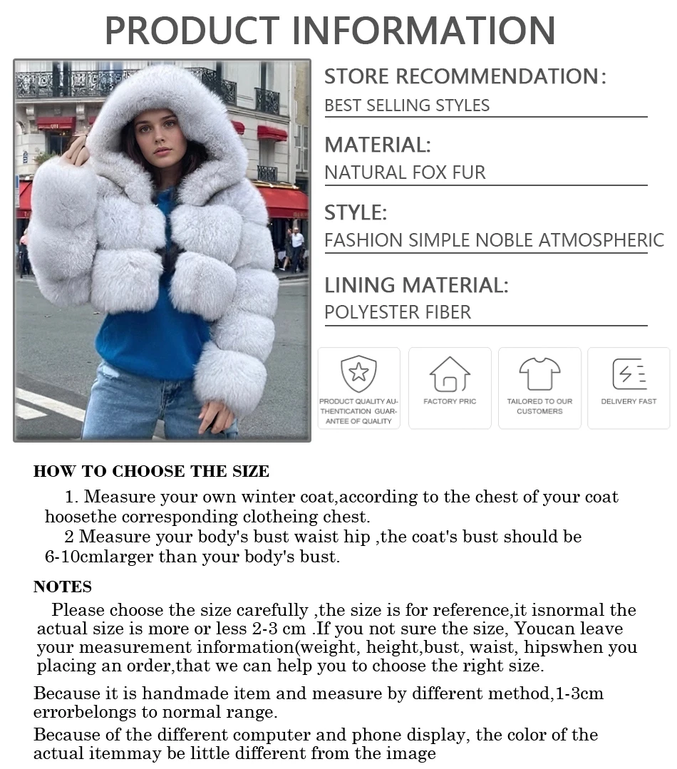 Damskie płaszcze z prawdziwego futra, kurtki z futra lisa z kapturem, luksusowe, wysokiej jakości naturalne kurtki z futra lisa, modne zimowe długie płaszcze.