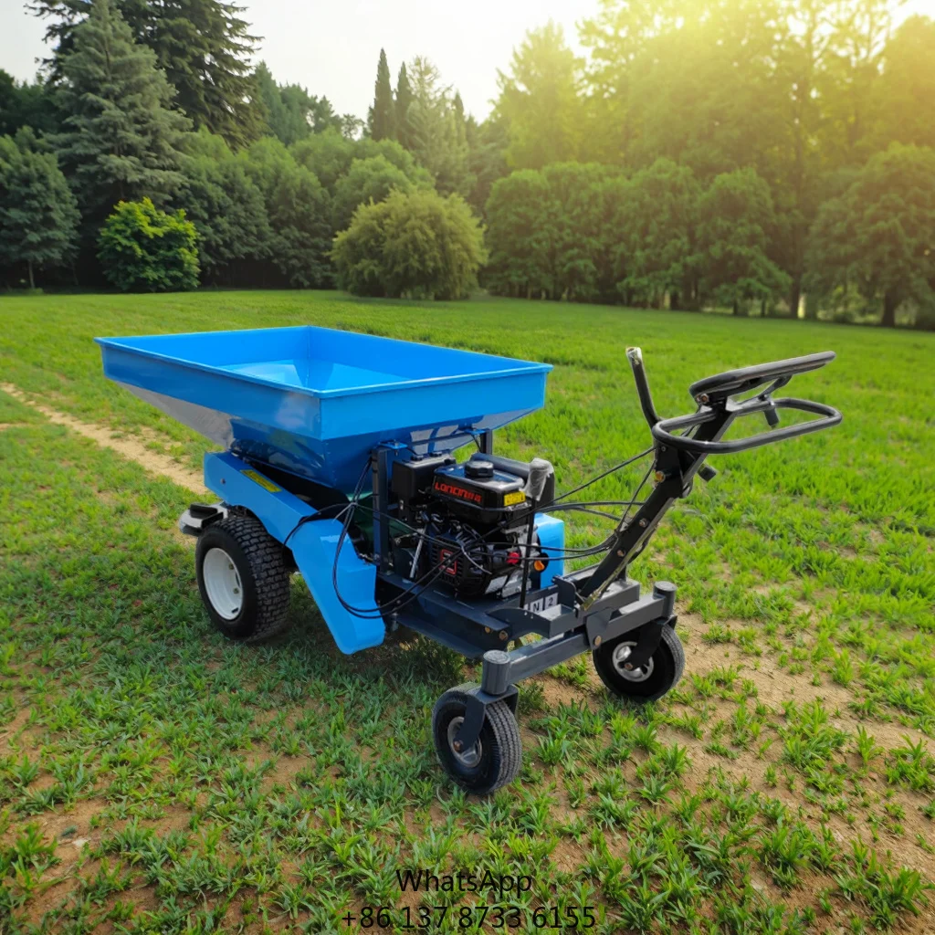 WIGON Self Propelled Lawn Fertilizer Spreader Large Hopper Double Disc Rotating 3m Spread Width For Fertilizer Garden