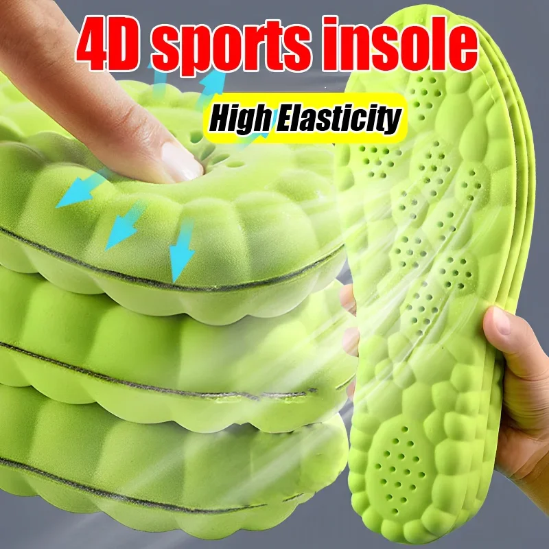 4D Massage Shoes Insoles 2023 Super Soft Running Sports Insole  Feet Baskets Shoe Sole Arch Support Orthopedic Inserts Unisex