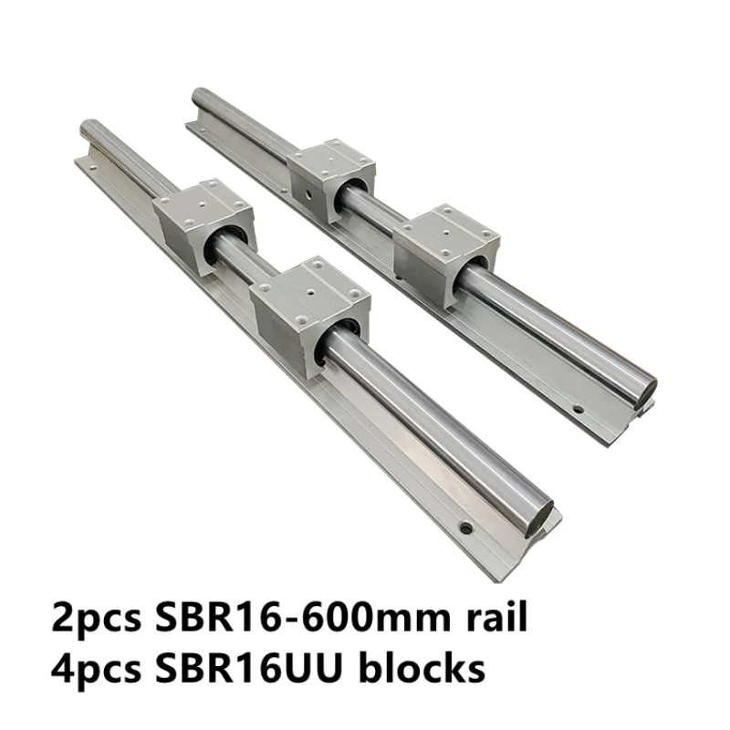 

2pcs SBR16 600mm linear guide + 4pcs SBR16UU linear block carriage bush for cnc router part