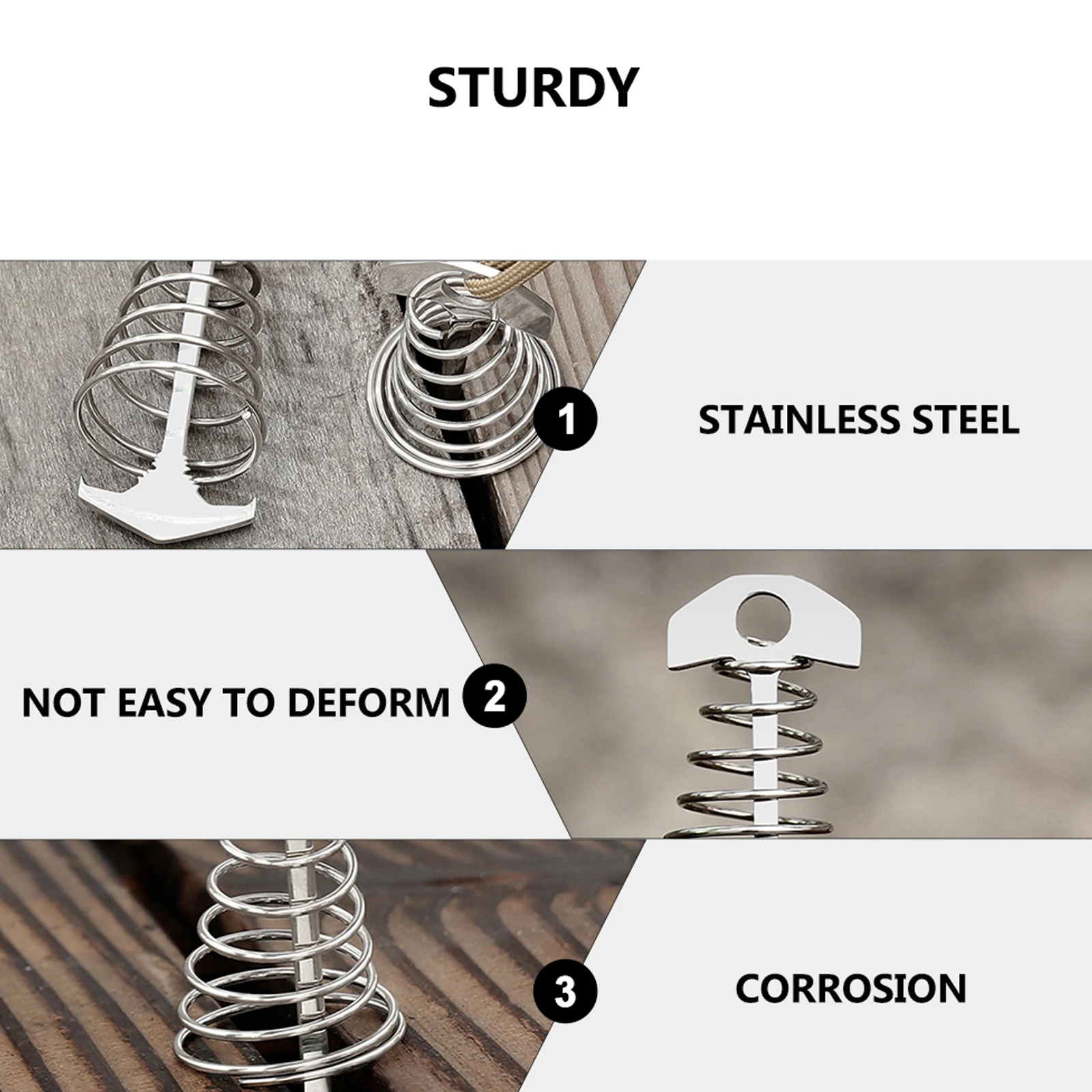 

2pcs Stainless Steel Wind Rope Buckle Floor Nail Tent Stakes Pegs Ground Bone Camping Accessories Deck Strong Wind