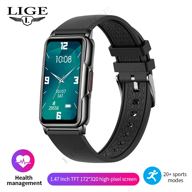 LIGE Frauen Smart Band Männer Uhr 1,47 zoll Full Touch Herzfrequenz Sport Fitness Smartwatch Neue Outdoor Smart Armband Damen 2025