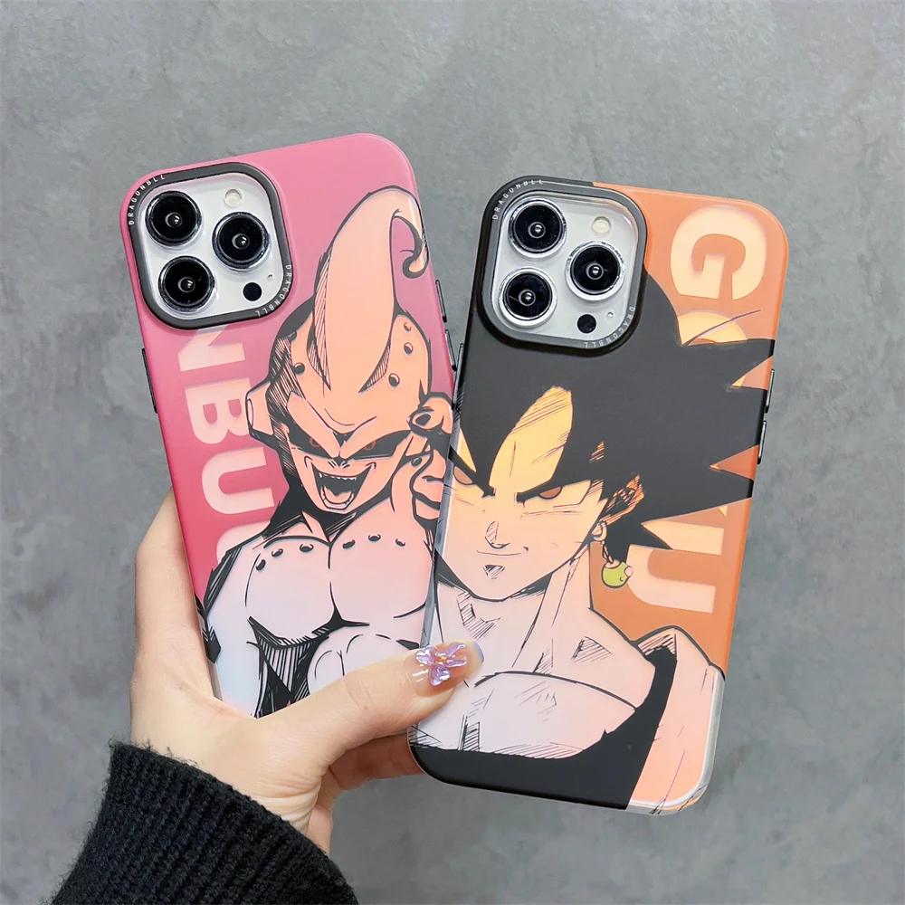 Bandai Laser Bling Anime Dragon Ball Cases for iphone 11 12 13 14 15 pro max 14pro Goku Vegeta Saiyan Phonecase Funda