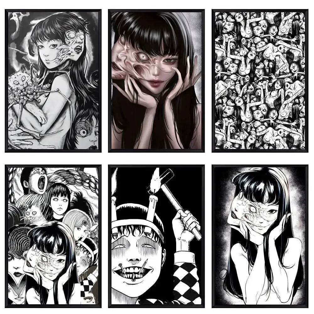 Póster de Anime japonés Junji Ito, póster sin marco, papel Kraft para Club Bar, póster Vintage, pintura artística de pared, pegatinas para dormitorio y estudio