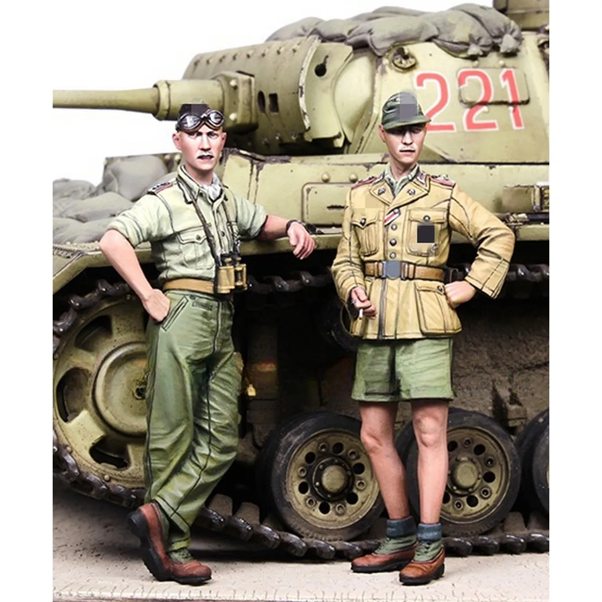 Kit de modelo de resina para muñecas a escala 1/35 - Tripulación de tanque DAK - Sin montar y sin pintar - 1383R