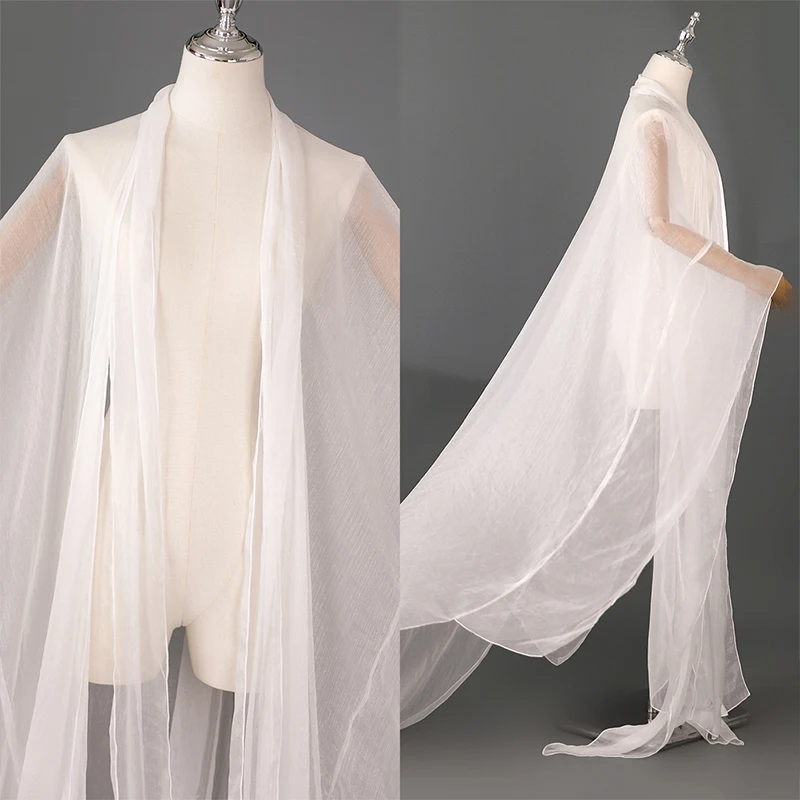 النمط الصيني القديم Hanfu الجنية زائدة طويلة تول الشيفون Hanfu معطف أنيق كبير الأكمام الرقص مرحلة الأداء زي