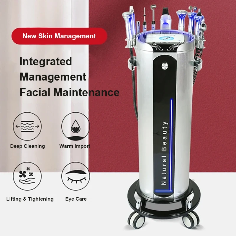 Integrated 10 in 1 Oxygen Jet Hydra Microdermabrasion Bubble Cleaning Skin Tightening EMS Ultra Ion Blackhead Acne Remove Device